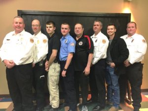 Training attendance awards were presented to the following members with 100% training attendance: Chief Donny Green, Assistant Chief Anthony Boyd, Steven Lawrence, Justin Bass, Calvin Tramel, Lt. Andy Pack, Matt Adcock, and Captain Brian Williams. Bill Brown not pictured.