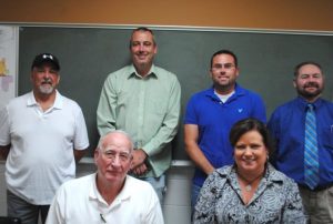 Smithville Mayor and Aldermen: Seated Mayor Jimmy Poss and Alderman Gayla Hendrix. STANDING: Aldermen Danny Washer, Jason Murphy, Josh Miller, and Shawn Jacobs