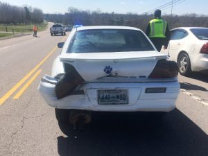 1994 Pontiac Grand AM rear-ended by 2004 Pontiac Grand Prix (shown to the right)