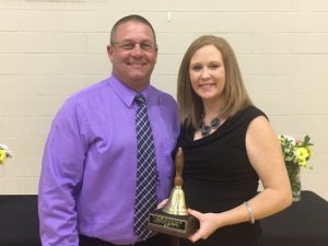 DCHS Teacher of the Year Sara Halliburton with her Principal Randy Jennings