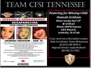 Postering Event Set for Missing Liberty Teenager