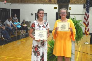 Summer Crook (left) and Kayla Hight (right) were chosen for the 4 PAWS character award. (BILL CONGER PHOTO)