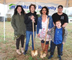 Construction underway on Home for Habitat Partner Family. Pictured: Jayde Stanley, Desmond Nokes, Jamie Nokes, Tayvian Nokes, and Justis Nokes