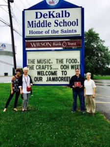 Project Welcome Mat award for 2017“Most Original” sign went to DeKalb Middle School