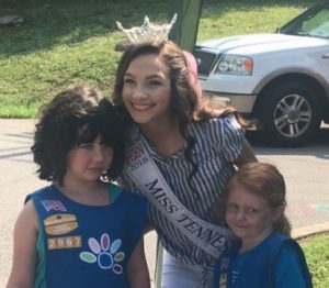 Miss Tennessee’s Outstanding Teen Mary Humphrey poses for pictures with kids at Ribbon Cutting for the Story Book Trail at Edgar Evins State Park