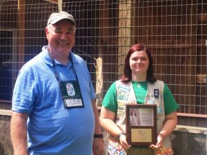 Girl Scout Neely Evans was recognized at Edgar Evins State Park for her efforts in building an aviary at the park’s interpretive center to house two birds of prey, an owl and a hawk.