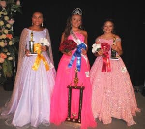 DeKalb Fair Miss Sweetheart Pageant: Left to right: Second runner up Arraya Jenae Taylor, 11-year-old daughter of Angie Taylor of Smithville; Miss Sweetheart Addison Paige Curtis of Smithville, the 11 year old daughter of Heather Page and John Curtis; and First runner up Shaniya Bates of Liberty, 10 year old daughter of Tom and Chyna Bates