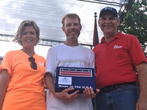 State Representative Terri Lynn Weaver and State Senator Mark Pody presented Tennessee State Flag to Daniel Prather of Riverside California