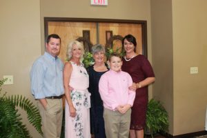 Circuit Court Clerk Katherine Pack with Chris and Tish Summers (son-in-law and daughter), Brayden Summers (grandson), and Kate Arnold (daughter).