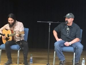 Thomas Gabriel (right) the eldest grandson of the late Country Music star Johnny Cash entertained and spoke of his recovery during a Health Fair hosted by the DeKalb Prevention Coalition and the DeKalb County Recovery Court in conjunction with National Recovery Month.