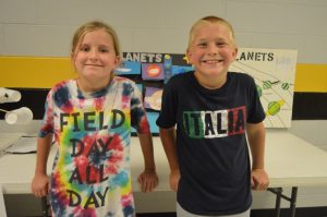 Pictured left to right are 3rd-5th grade Model winners Averly Moss, 1st place and Andrew Cook, who tied with Adin Hernandez (not pictured) for 2nd place.