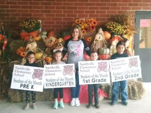 Smithville Elementary Students of the Month for October are: Pre-K: Emilet Aldino, Kindergarten: Sydney Rigsby, 1st grade: Braden Ellis Crutcher, and 2nd grade: Dakota Johnson