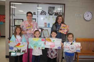 Smithville Elementary would like to announce the winners of the National School Nutrition coloring contest: Lakelynn Nelson – 2nd Grade, Laney Dillard – 1st grade, Zoie Ashburn – 1st grade, Caroline Williams – Kindergarten