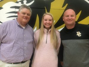 Lady Tiger Coach Danny Fish and Lady Tiger player Emme Colwell with the Voice of the Tigers John Pryor were featured on WJLE's Tiger Talk program Friday evening