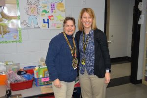 DeKalb West Teacher of the Month Susan West (left) with Principal Sabrina Farler