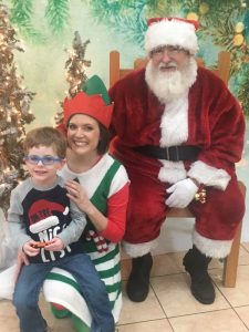 Breakfast With Santa Raises Funds for First Methodist Pre-School: Santa with Tiffany Cripps and River Garrison