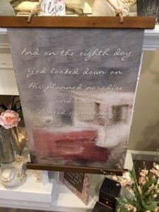 WJLE’s Radio Shopper to feature a Banner indoor/ outdoor by Paul Harvey “ God made a Farmer “ from Creations by Donna Flowers and Gifts. To be sold to the highest bidder on Thursday, January 24 from 8 a.m. until noon.