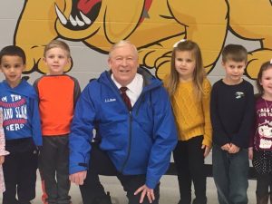 News 2 StormTracker meteorologist Davis Nolan with DeKalb West School pre-school students