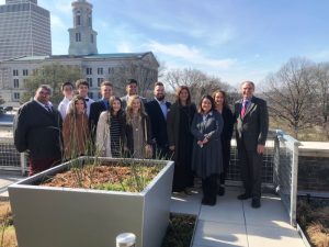 State Senator Mark Pody with members of the Smithville First Assembly of God Youth Group at State Capital