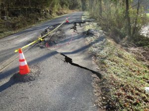 Smith Fork Road in February before repairs were made by DeKalb County Highway Department