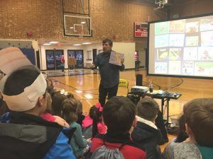 Popular children’s author Michael Shoulders read stories to the children