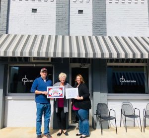 The Smithville-DeKalb County Chamber presented a Community Improvement Award to Anthony and Dana Scott for their beautiful renovations to their downtown Smithville property located at 102 W. Main Street,