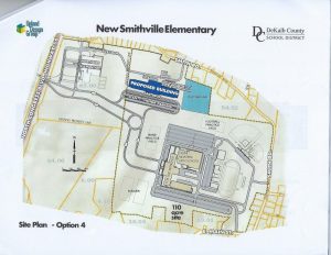 Site Plan Option #4 would expand the Northside Elementary campus with the acquisition of 110 acres to provide room for construction of the new pre-K to 2nd grade school and for future construction of a new high school (modeled after Stone Memorial High School in Crossville).