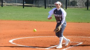 Kayley Caplinger won three times in the circle to earn MSC Pitcher of the Week accolades. (Credit Bob Tamboli)