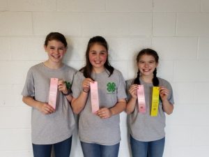 McKenna Miller, Laura Magness, Cali Agee, and Chaylea Lunsford (not pictured) placed 5th at the Central Region Livestock Judging Contest. Cali was 4th high individual.