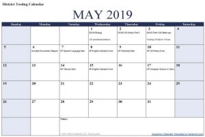 May Schedule