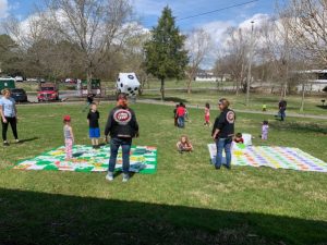 Members of Bikers Against Child Abuse (BACA) played games with kids during Saturday’s “A Day at the Park” hosted by the DeKalb Prevention Coalition and the Community Advisory Board