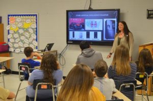 April Crockett in the Tennessee Tech Computer Science Department in the College of Engineering, filled in students about techie jobs in everything from artificial intelligence to food engineering