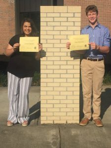 Freshman outstanding students are Jenna Cantrell and Isaac Knowles