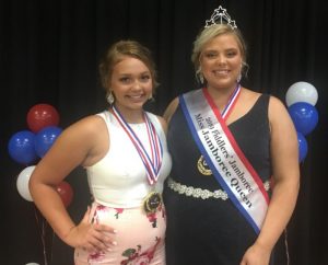 Abigail Hope Taylor (right) was crowned Miss Jamboree in the age 17-20 category Saturday at the county complex auditorium. The runner-up is Caitlin Elizabeth Bennett (left)