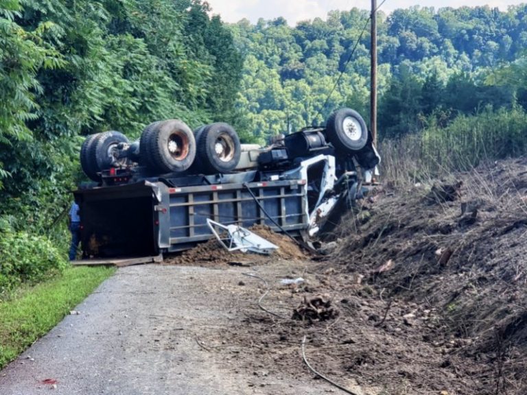 Dump Truck Driver Airlifted After Rollover Crash Saturday - WJLE Radio