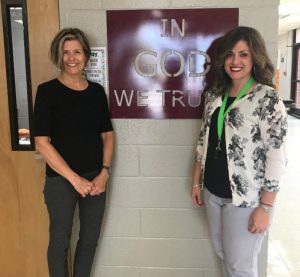 State Representative Terri Lynn Weaver visits with Smithville Elementary School Principal Summer Cantrell