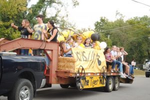 DCHS Homecoming Parade: 2nd place float- FFA Club with the theme “Tiger Trail-Can You Survive?”