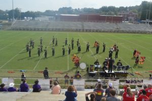 The DCHS Fighting Tiger Band in action at the 14th Annual Marching Yellow Jacket Invitational Saturday. (Bill Conger photo)