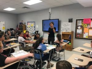 State Representative Terri Lynn Weaver speaking to DeKalb West 8th Grade History Class