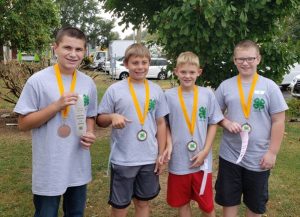 Bill Stanton, Adam Jones, Wade Evans, and Levi Griffin placed 4th at the Central Region Poultry Judging Contest.