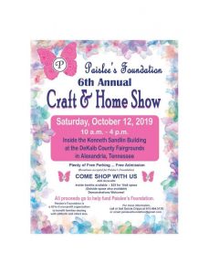 6th Annual Paislee’s Foundation Craft & Home Show Set for Saturday, October 12