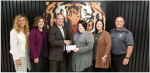 Pictured from Left to Right: Kathy Bryant, Supervisor of Instruction; Summer Cantrell, Principal of Smithville Elementary School; Chad Colwell, President of Wilson Bank & Trust; Becky Miller, DCHS Teaching as a Profession Instructor; Karen Knowles, Principal of Northside Elementary School; Randy Jennings, Principal of DeKalb County High School.