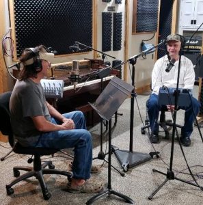 Johnny Miller, known as the “Riverside Cowboy” (right) is the featured artist on “Jammin’ at the 428” Friday on WJLE at 8:30 a.m. with host Jim Hicks (left)