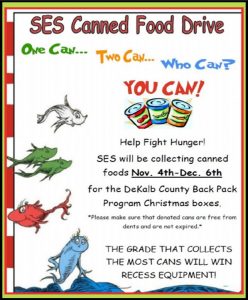 Smithville Elementary Sponsoring Canned Food Drive for the Holidays