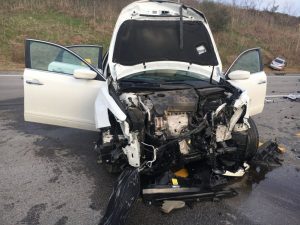 Edward Tarpley, driving this 2013 Infinity, was airlifted to Vanderbilt Hospital after a two car crash Thursday at the intersection of Highways 70 and 96 in Liberty.