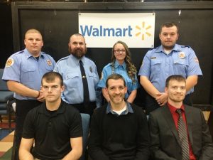 2019 Walmart 5 Year Length of Service Firefighter Awards presented during Saturday night’s annual awards dinner of the DeKalb County Volunteer Fire Department: Seated left to right: Steven Lawrence, Steve Abell of Walmart, and Matt Adcock. Standing left to right: Jody Lattimore, Shawn Chausse, Brittany Reed, and Brayde Baker.