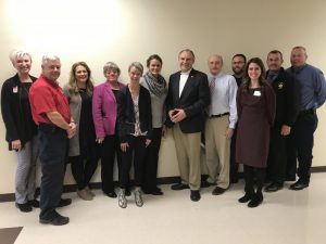 Community leaders participating in disability event: Suzanne Williams, DeKalb County Chamber Director; Charlie Parker, Smithville Fire Chief; Susan Martin, Circuit Court Clerk, Sarah Cripps, local attorney and member of the Council; Clancey Hopper, member of the Council; Tecia Puckett Pryor, local attorney and chair of the Council; Mark Pody, State Senator; Tim Stribling, County Mayor, Josh Miller, City Mayor; Lauren Pearcy, Public Policy Director for the Council; Patrick Ray, DeKalb County Sheriff; Donny Green, DeKalb County Fire Chief.