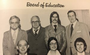 Fifth district school board member W.J. (Dub) Evins, III has announced that he will not seek re-election to the Board of Education in August. He has served for almost 34 ½ years. Evins was first elected to the Board in 1978. Evins is shown in this 1979 photo with the School Superintendent and fellow members of the Board at that time. Seated: Superintendent of Schools E.G. (Elzie) McBride, Sue Puckett from 3rd district, and Dr. Larry Puckett from 4th district. Standing: Martin S. (Easy) Scott from 1st district, Clarence Phillips, Jr. from 7th district, W.J. (Dub) Evins, III from 5th district, and Austin Barnes from the 6th district. Not pictured: James (Doober) Miller from the 2nd district.