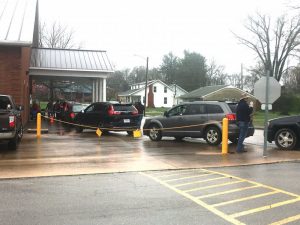 Hundreds of Students Served in Drive-Thru Food Distribution Monday at the Smithville First Baptist Church Life Enrichment Center. Another distribution was held simultaneously at DeKalb West School