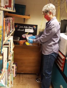 Tennessee Public Libraries Continue to Serve Despite Building Closures. Pictured: Director Kathy Hendrixson at Justin Potter Library